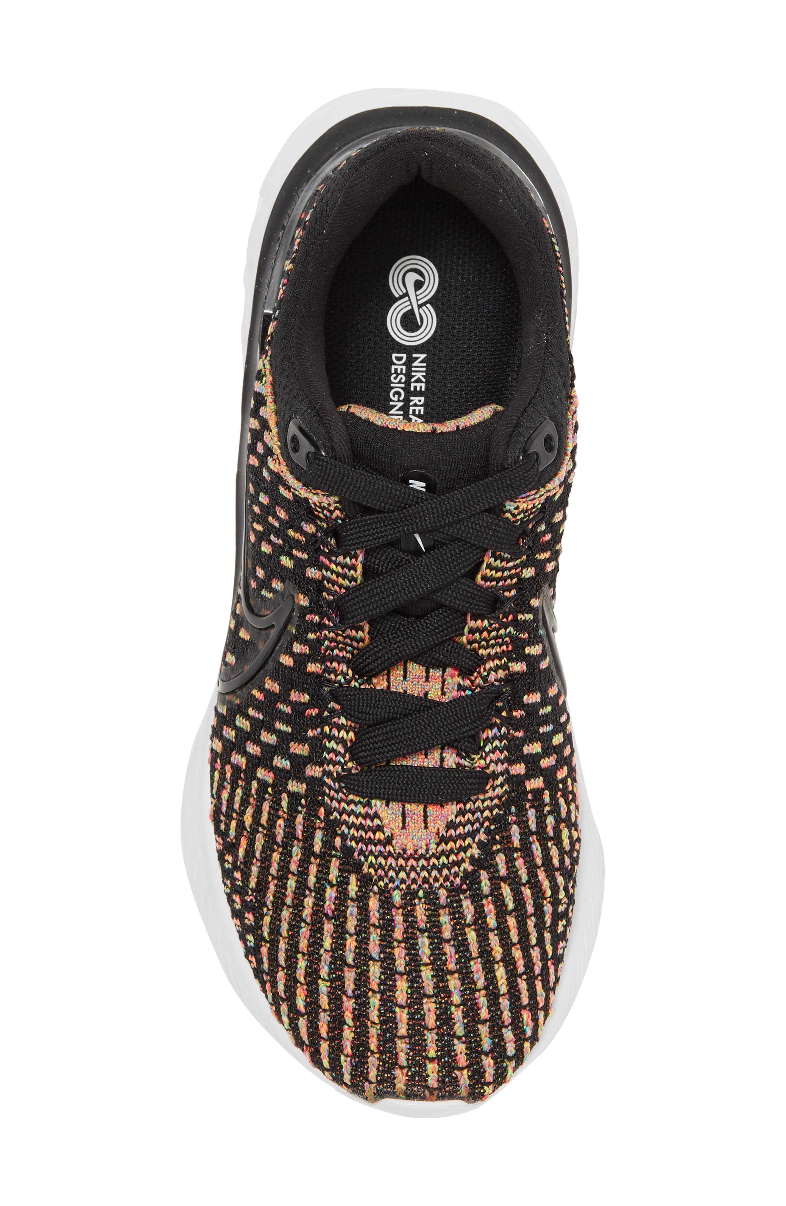 React Infinity Flyknit Running Shoe, Alternate, color, BLACK/ BLACK/ WHITE