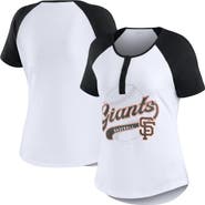 WEAR by Erin Andrews Women's WEAR by Erin Andrews White/Black San Francisco Giants Henley Raglan T-Shirt