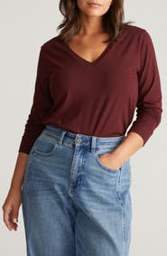 Universal Standard Long Sleeve V-Rex Tee