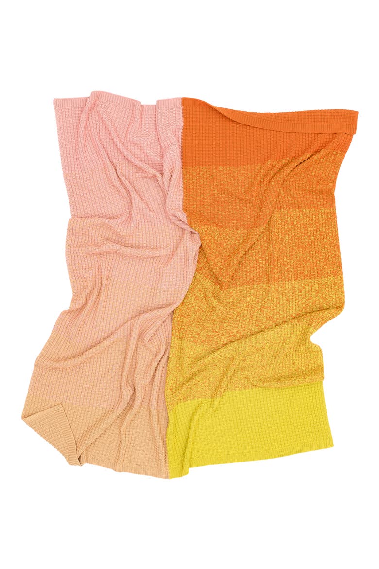 Sunrise Sunset Stripe Throw Blanket, Alternate, color, PINK/YELLOW