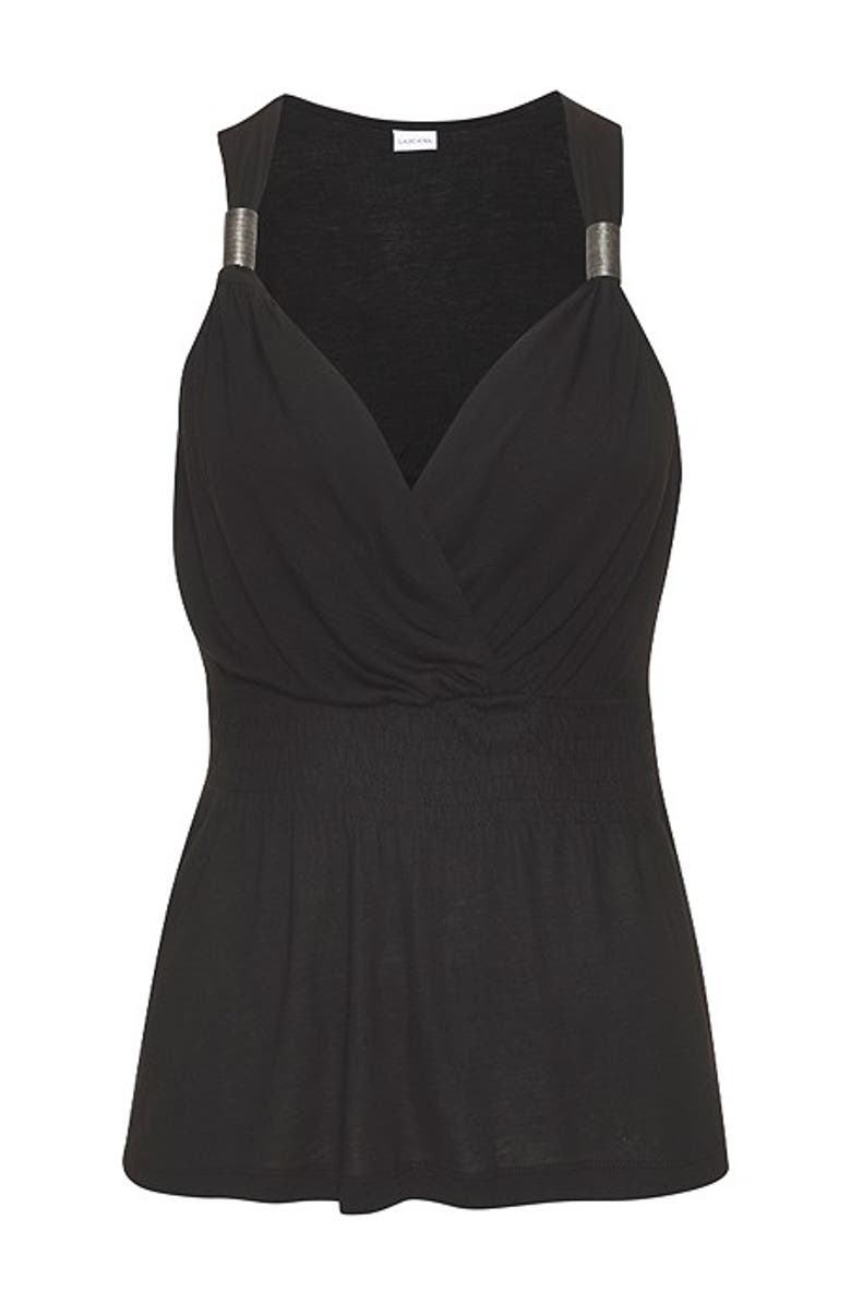 LASCANA Women's Strap Detail Top, Alternate, color, Black