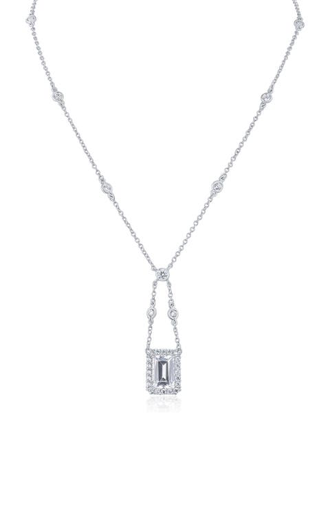Cubic Zirconia Swing Pendant Necklace