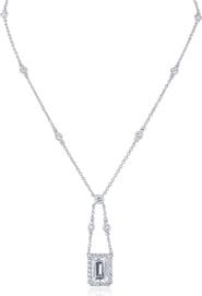 CZ by Kenneth Jay Lane Cubic Zirconia Swing Pendant Necklace