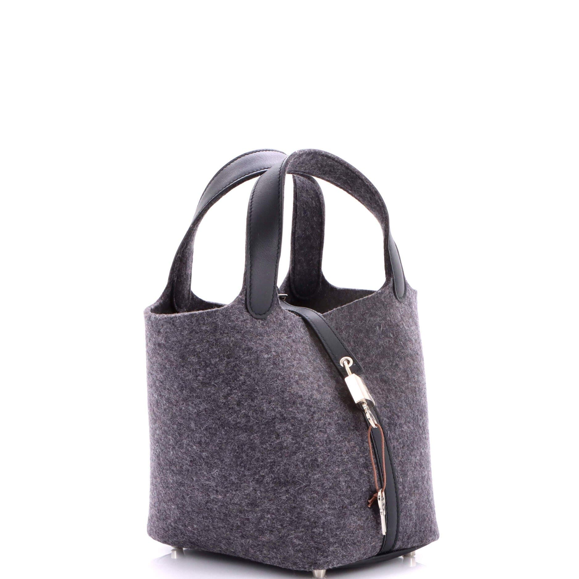 Picotin Lock Bag Felt with Leather PM, Alternate, color, Grey