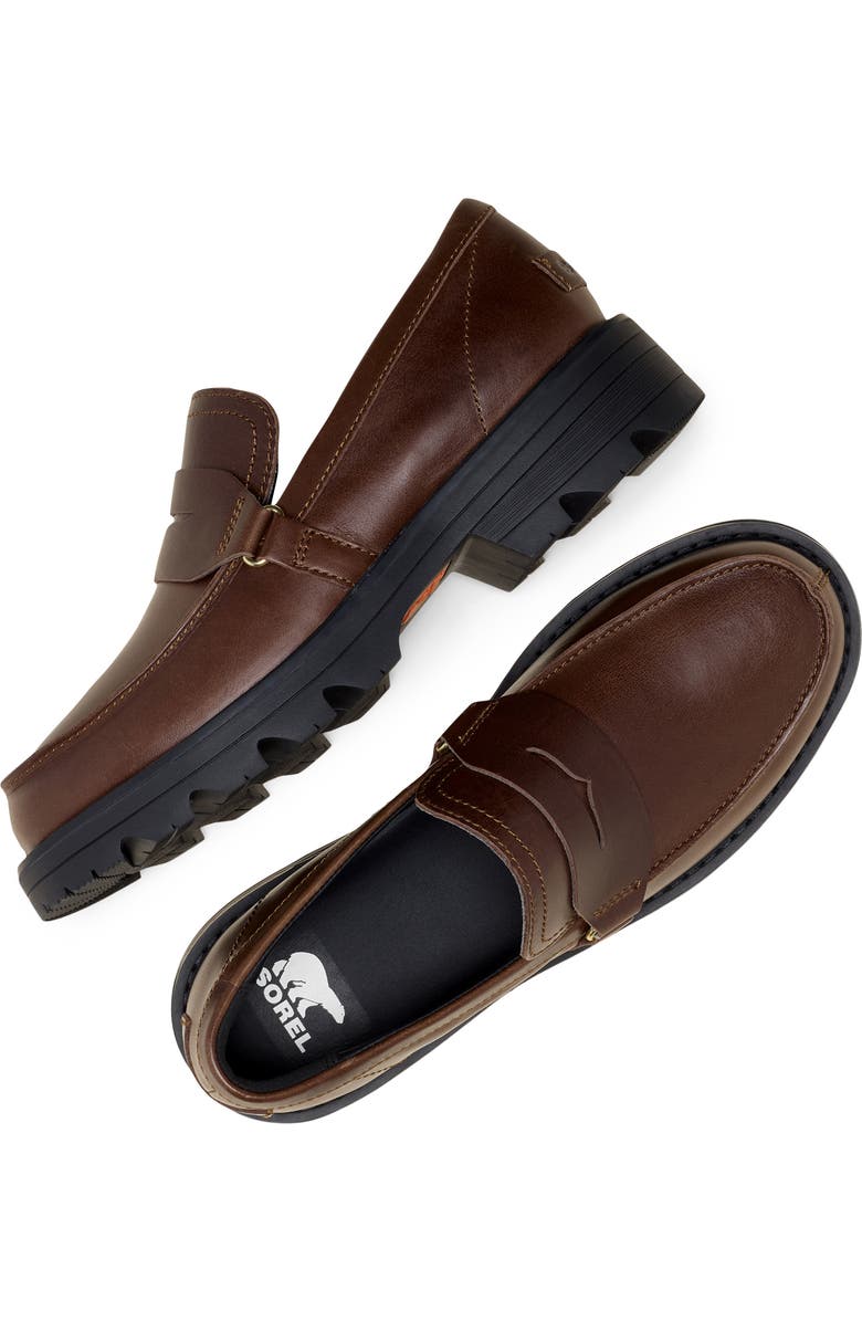 SOREL Revel Ave Penny Loafer, Alternate, color, Tobacco/ Black