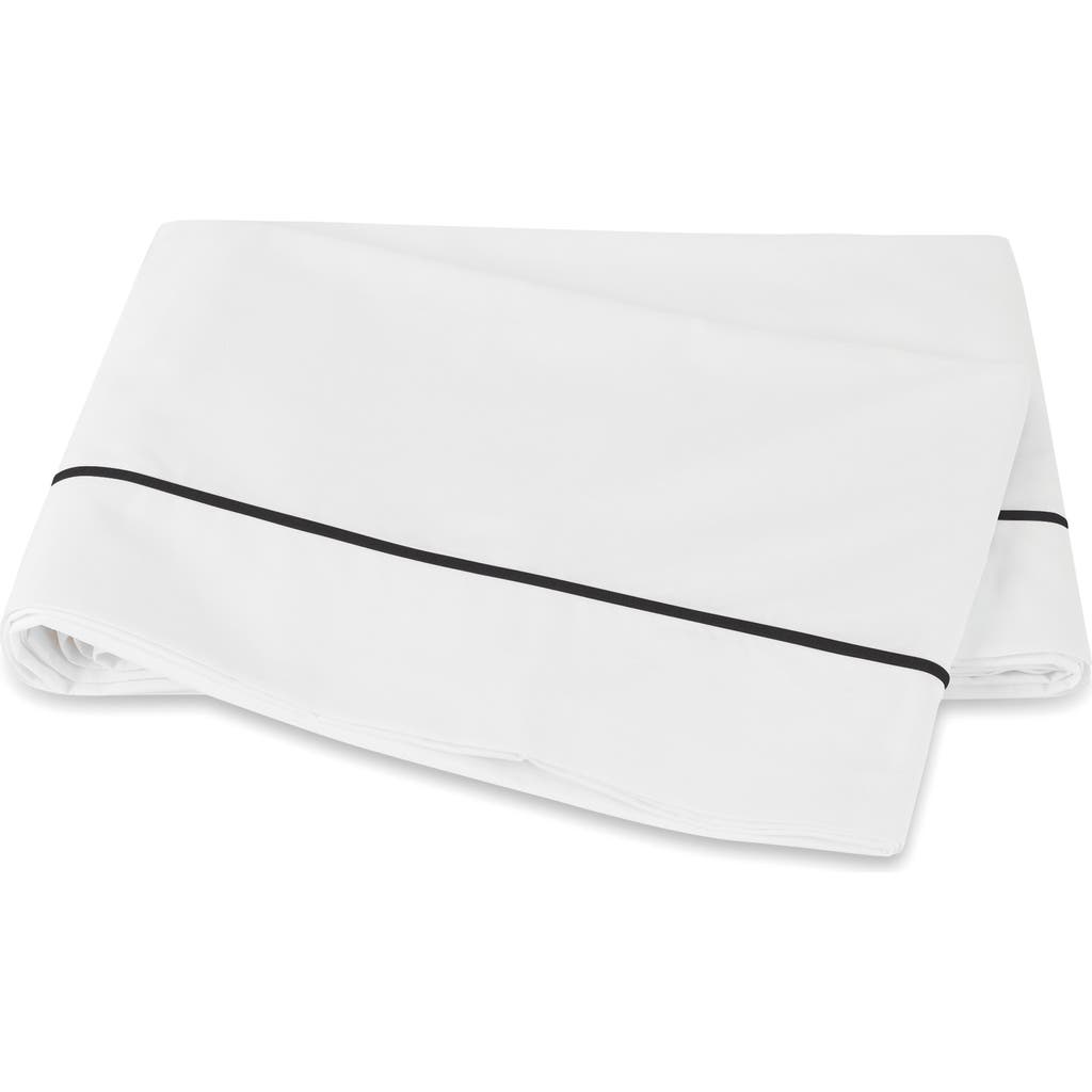 Matouk Bergamo 500 Thread Count Cotton Percale Flat Sheet In White