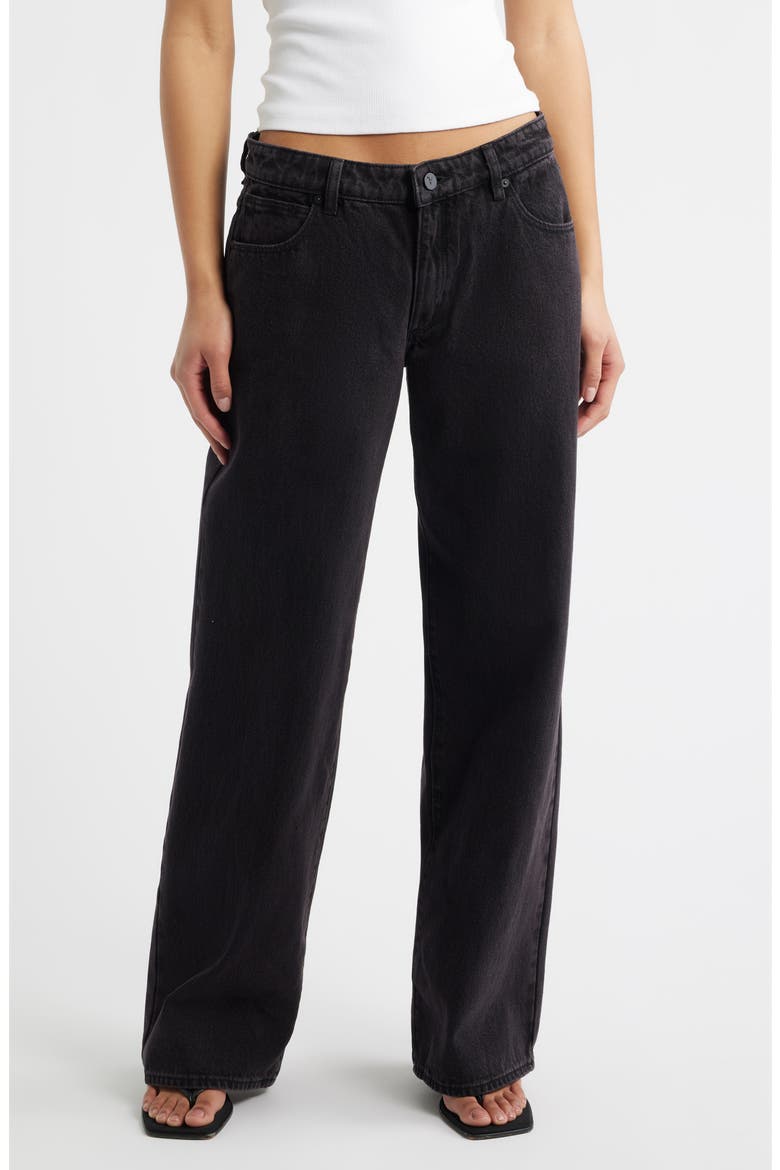 '99 Amanda Baggy Straight Leg Jeans, Main, color, WASHED BLACK