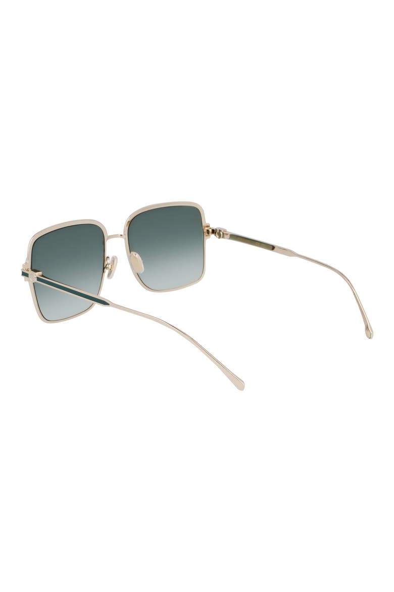 Gancini 57mm Modified Rectangular Sunglasses, Alternate, color, GOLD/ GREEN GRADIENT