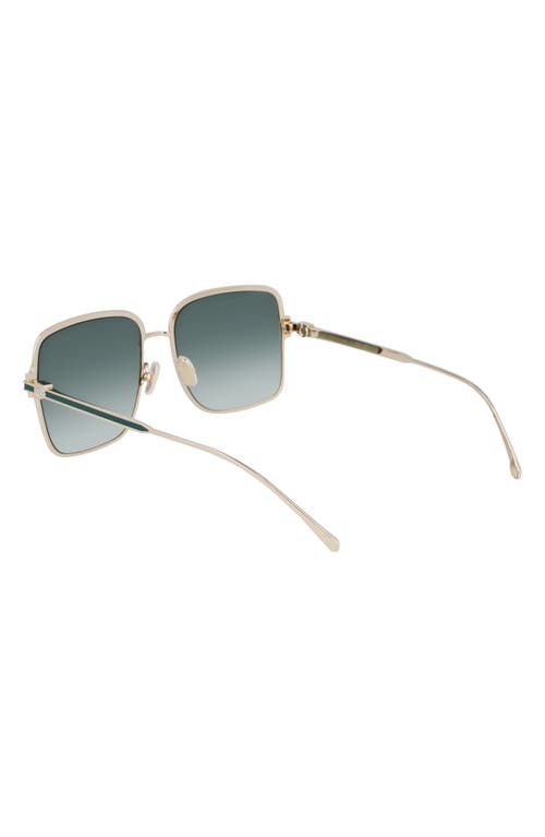Ferragamo Gancini 57mm Modified Rectangular Sunglasses In Gold/green Gradient