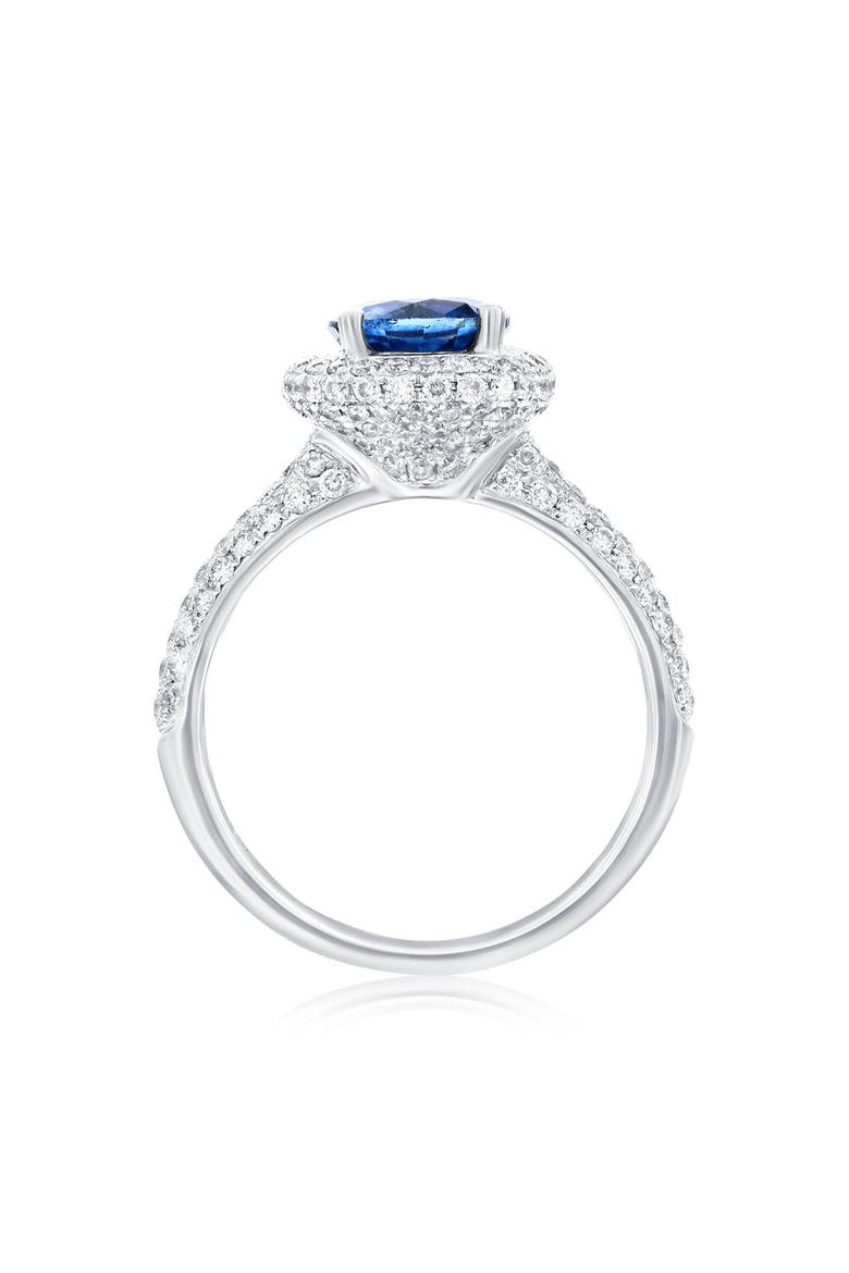 14K White Gold 1.65ct Sapphire & 0.98cttw Diamond Ring, Alternate, color, Blue