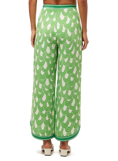 Trina Turk Overhead Pant In Grass Court Green/whitewash