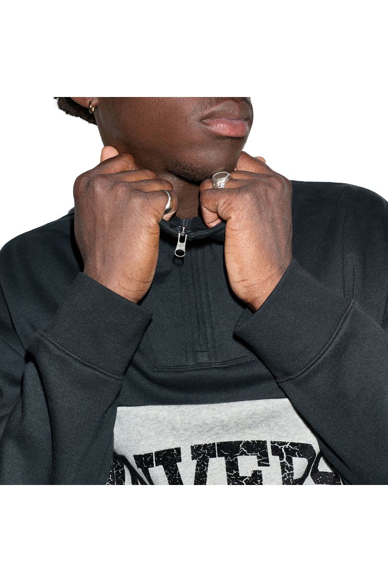 Chuck Color Block Half Zip Sweatshirt, Alternate, color, CONVERSE BLACK MULTI