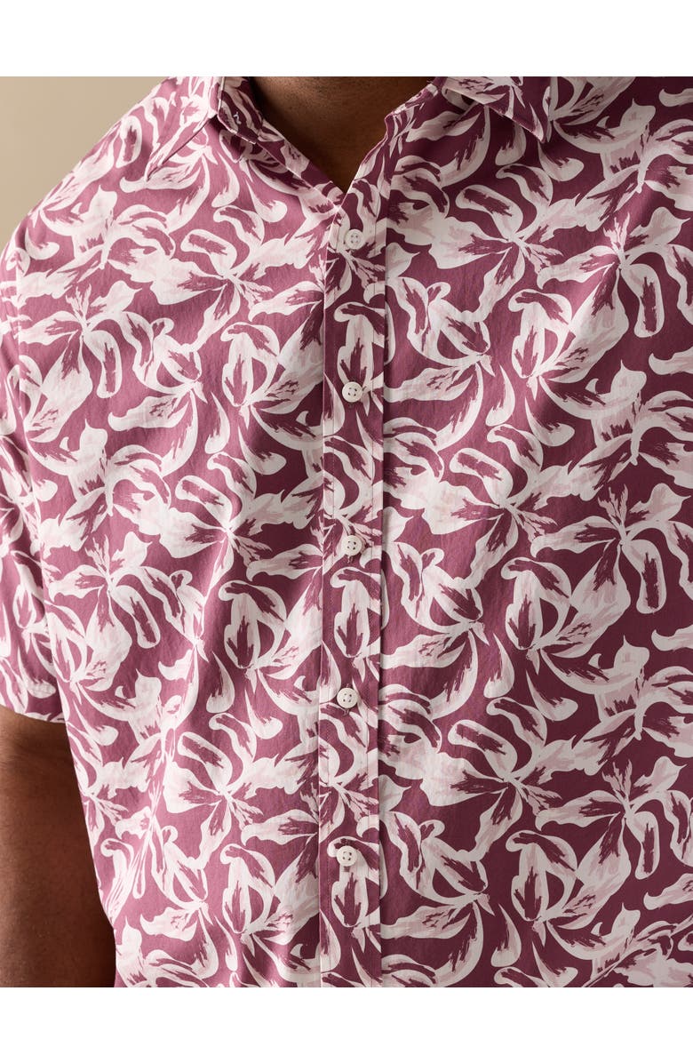 True Nation by DXL Big & Tall Floral Sport Shirt V3, Alternate, color, Rose Brown