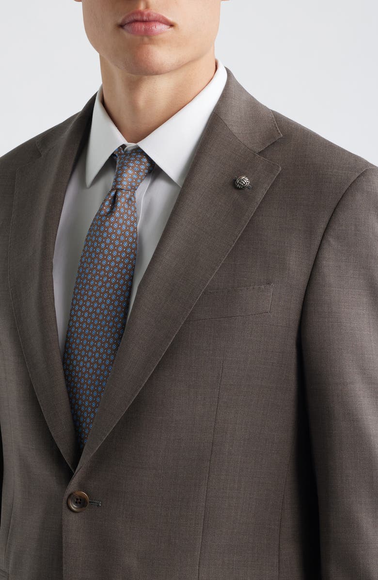 Jack Victor Esprit Tobacco Brown Stretch Wool Suit, Alternate, color,