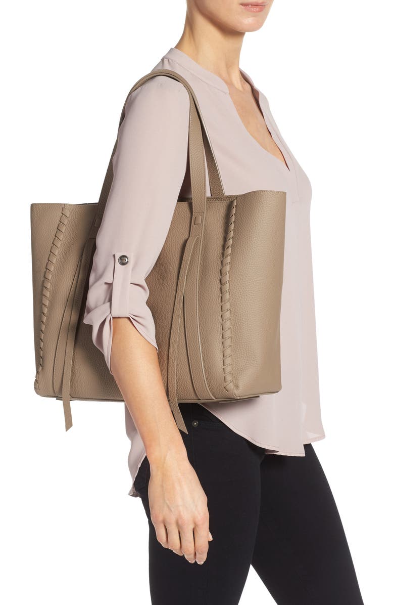 AllSaints Raye Leather Tote, Alternate, color,