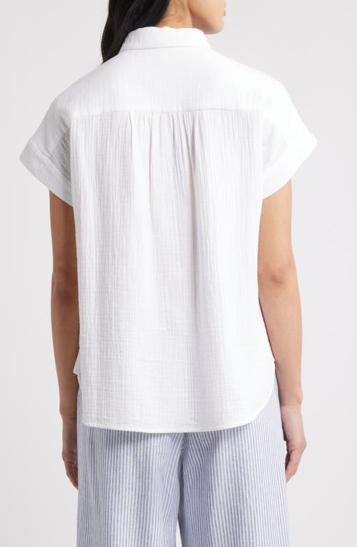 Caslon ® Cotton Gauze Button-up Shirt In White