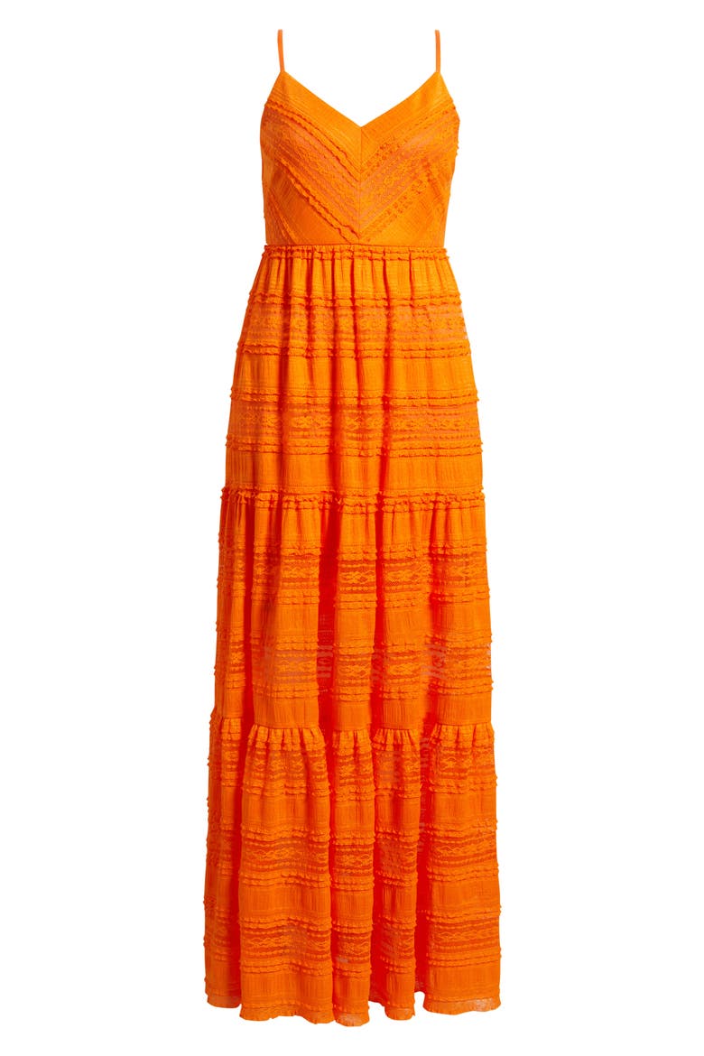 Lace Inset Detail Maxi Sundress, Alternate, color, ORANGE