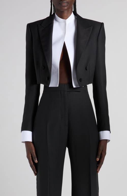 Tom Ford Double Breasted Crop Tuxedo Jacket In Black