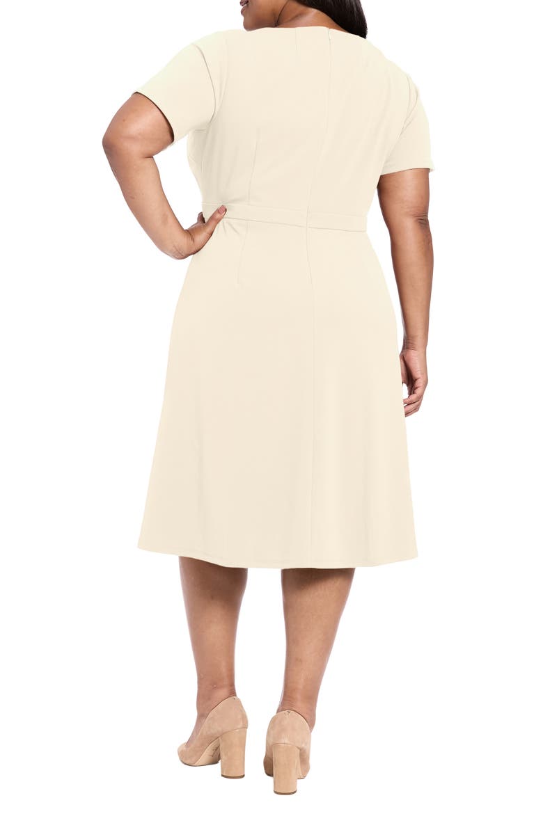 Fit & Flare Midi Dress, Alternate, color, SUGAR IVORY