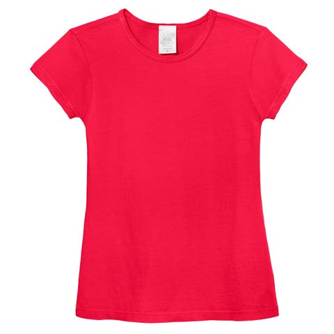 Girls Organic Cotton Soft Jersey Cap Sleeve Crew Tee (Baby)