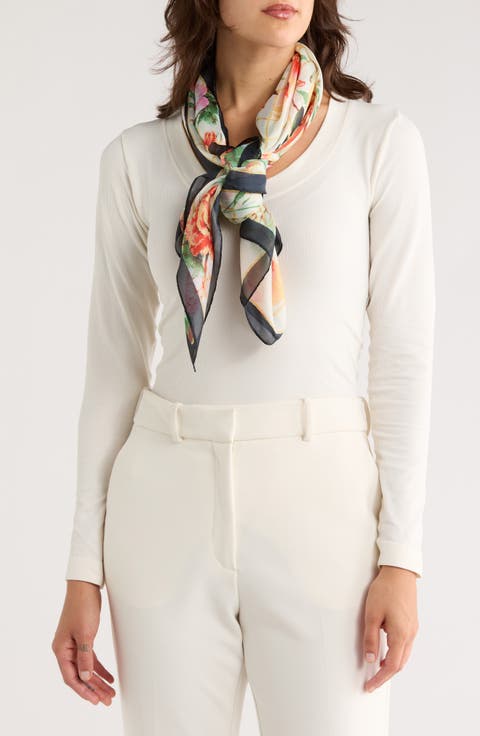 Botanical Satin Square Scarf
