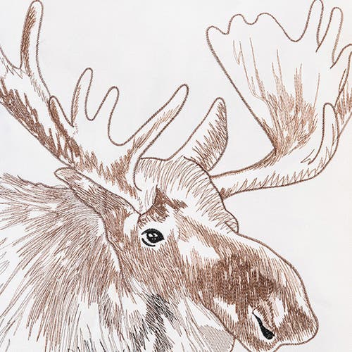 C & F Home C&f Home Moose Portrait Indoor/outdoor Embroidered Accent Throw Pillow 18" X 18" In Animal Print