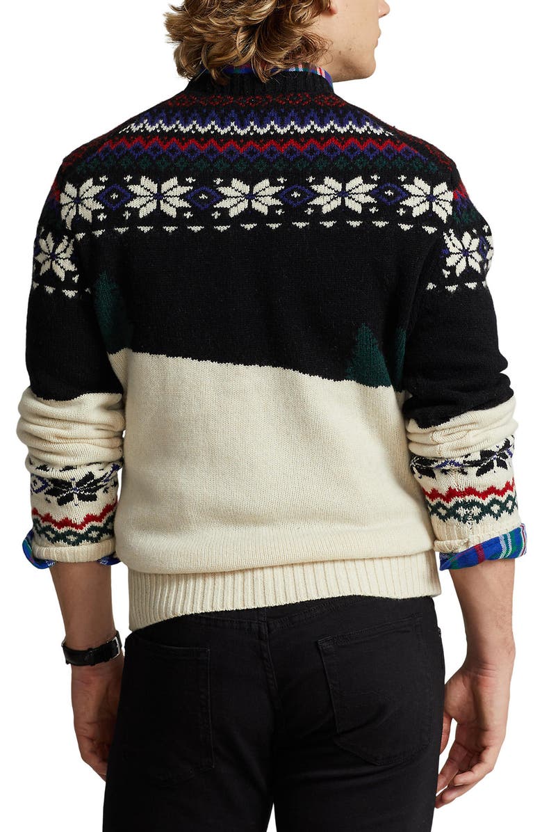 Polo Ralph Lauren Polo Bear Sled Dog Wool Blend Sweater, Alternate, color, 