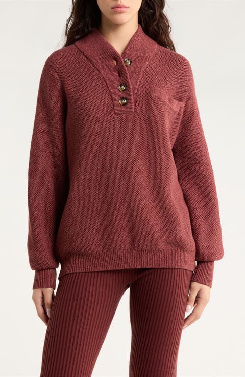 Cozy Cottonsilk™ Pocket Henley Sweater