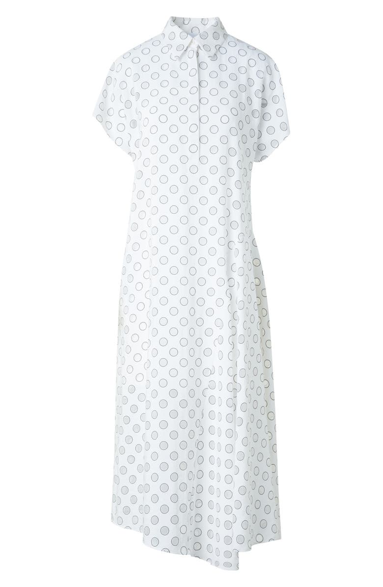 Akris punto Polka Dot Organza Midi Shirtdress, Alternate, color, Cream-Black