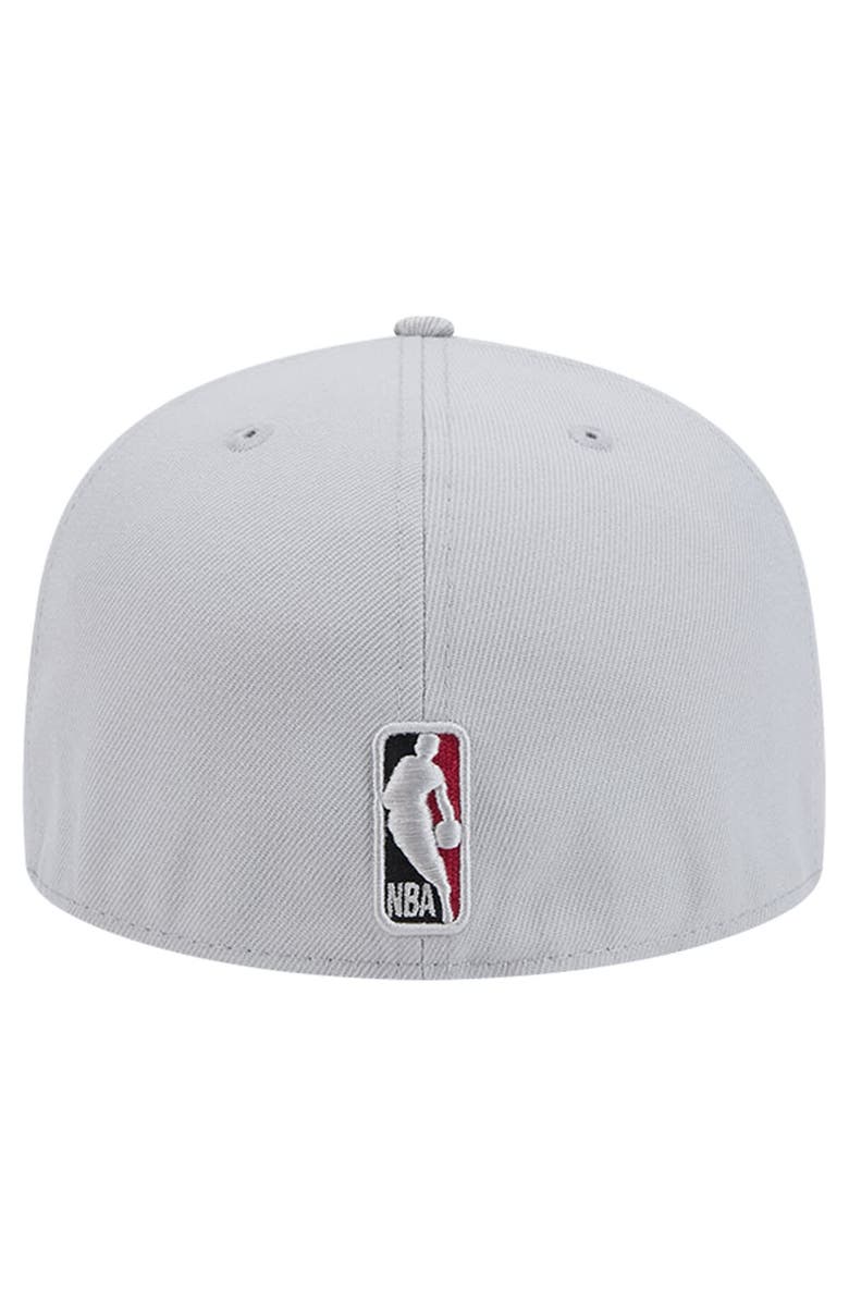 New Era Men's New Era Gray Miami Heat Active Color Camo Visor 59FIFTY Fitted Hat, Alternate, color, 