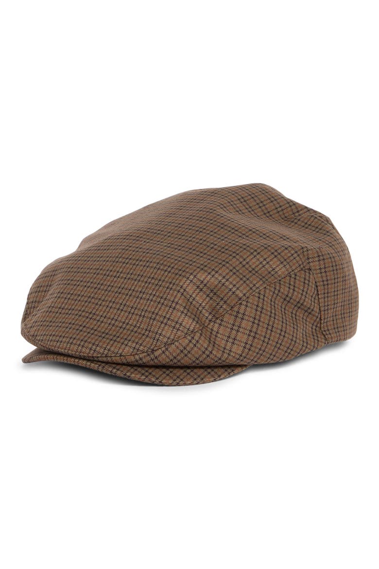 Hooligan Herringbone Driving Cap, Main, color, GREY/ BROWN/ GOLD