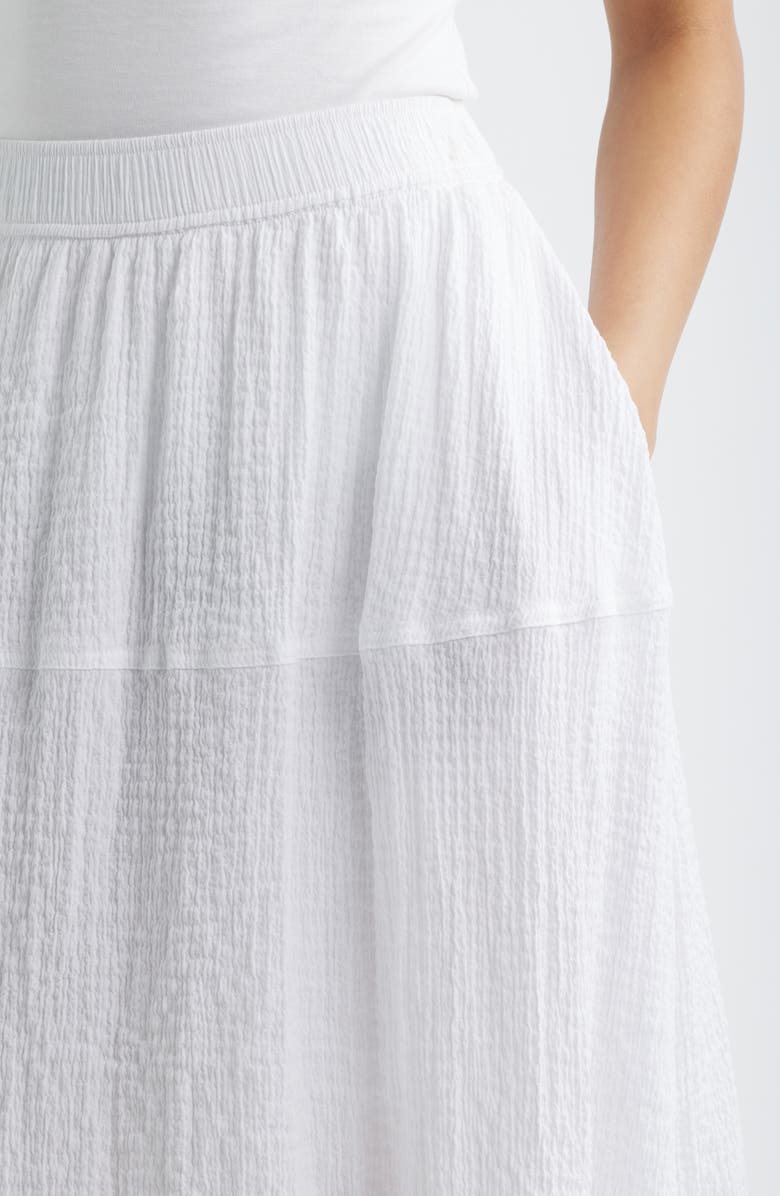 Bernardo Crinkle Maxi Skirt, Alternate, color, Bright White