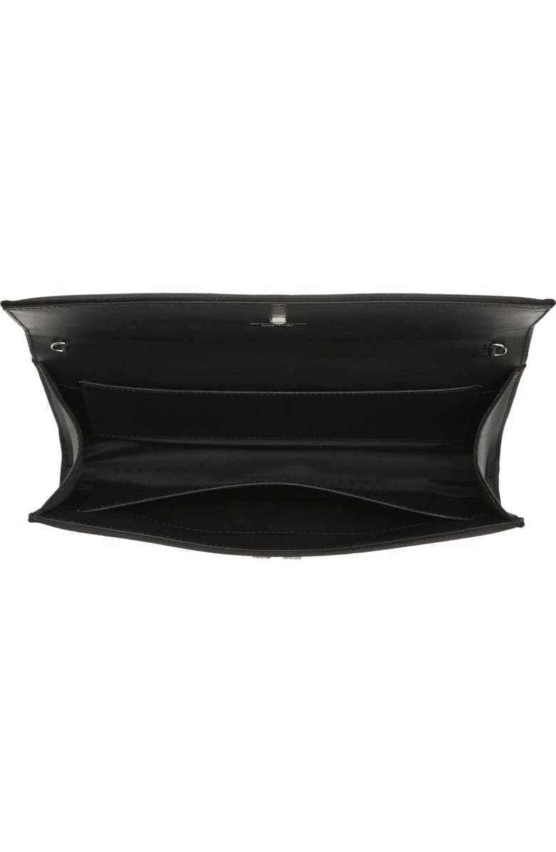 FERRAGAMO Crystal Embellished Gancio Clip Satin Clutch, Alternate, color,