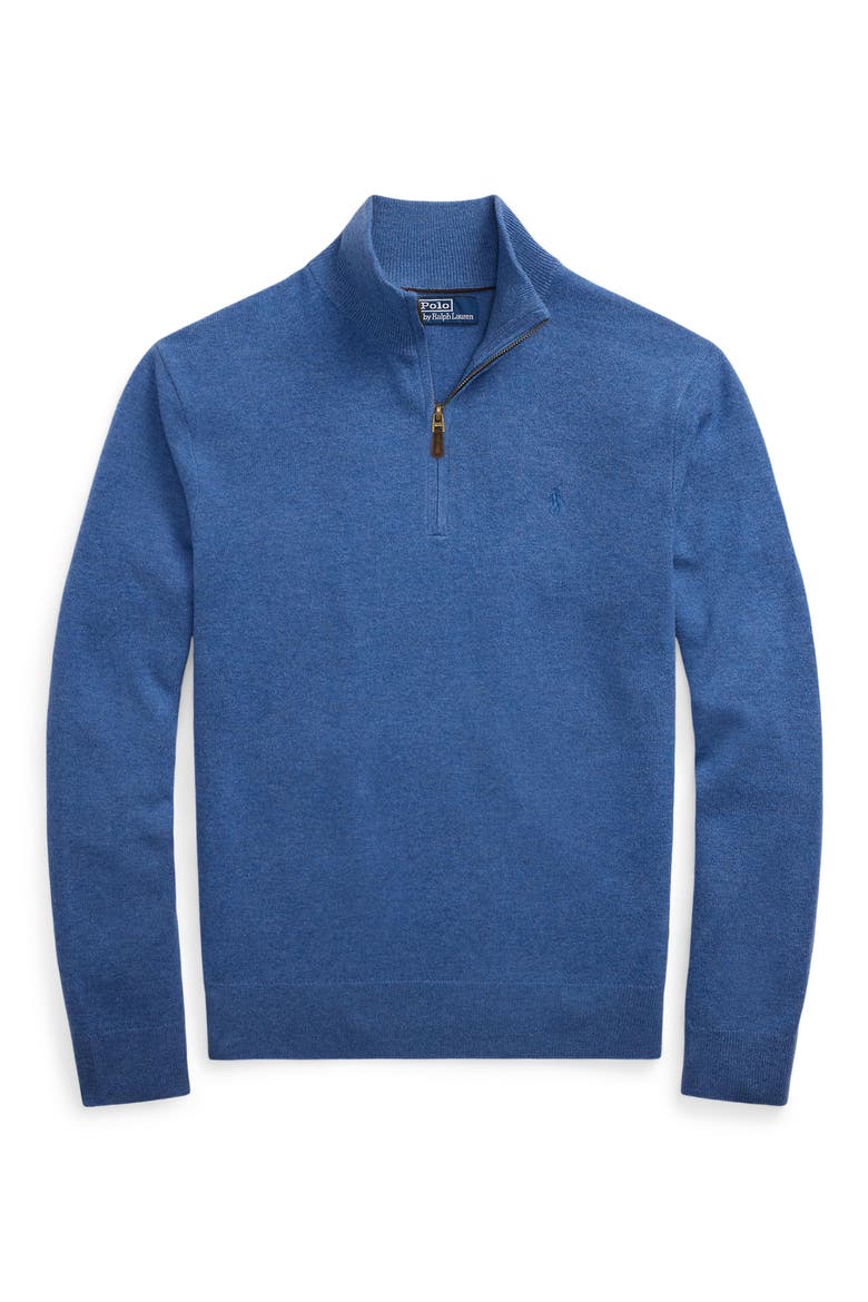 Regular Fit Wool Quarter Zip Sweater, Alternate, color, TIDE POOL BLUE HEATHER