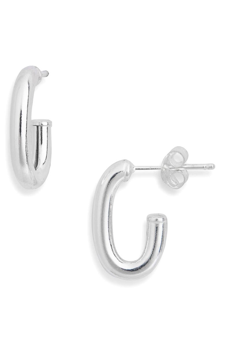 ARGENTO VIVO Sterling Silver U-Shape Chunky Hoop Earrings, Main, color,