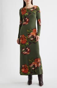 Julia Jordan Placed Floral Long Sleeve Dress