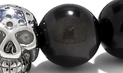 Eye Candy Los Angeles James Skull Head Beaded Stretch Bracelet In Multi