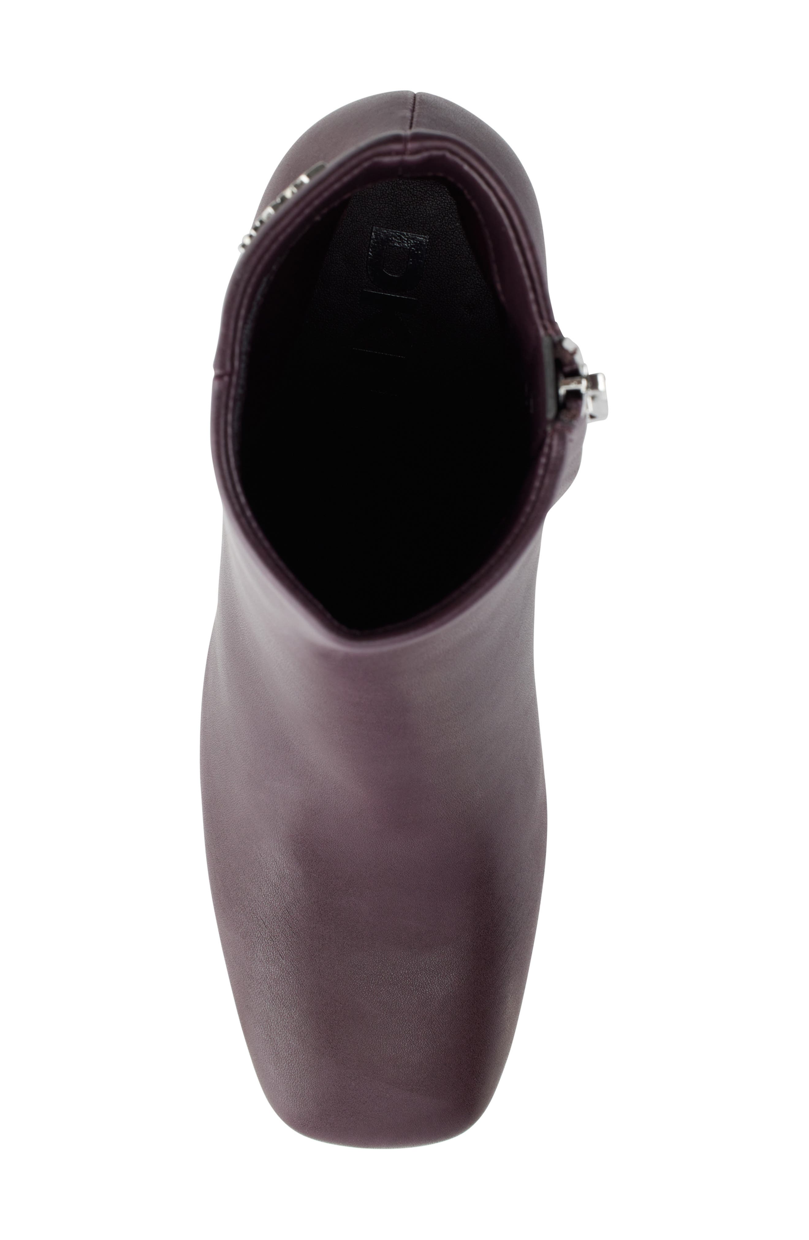 DKNY Steph Square Toe Bootie, Alternate, color, Dark Cherry