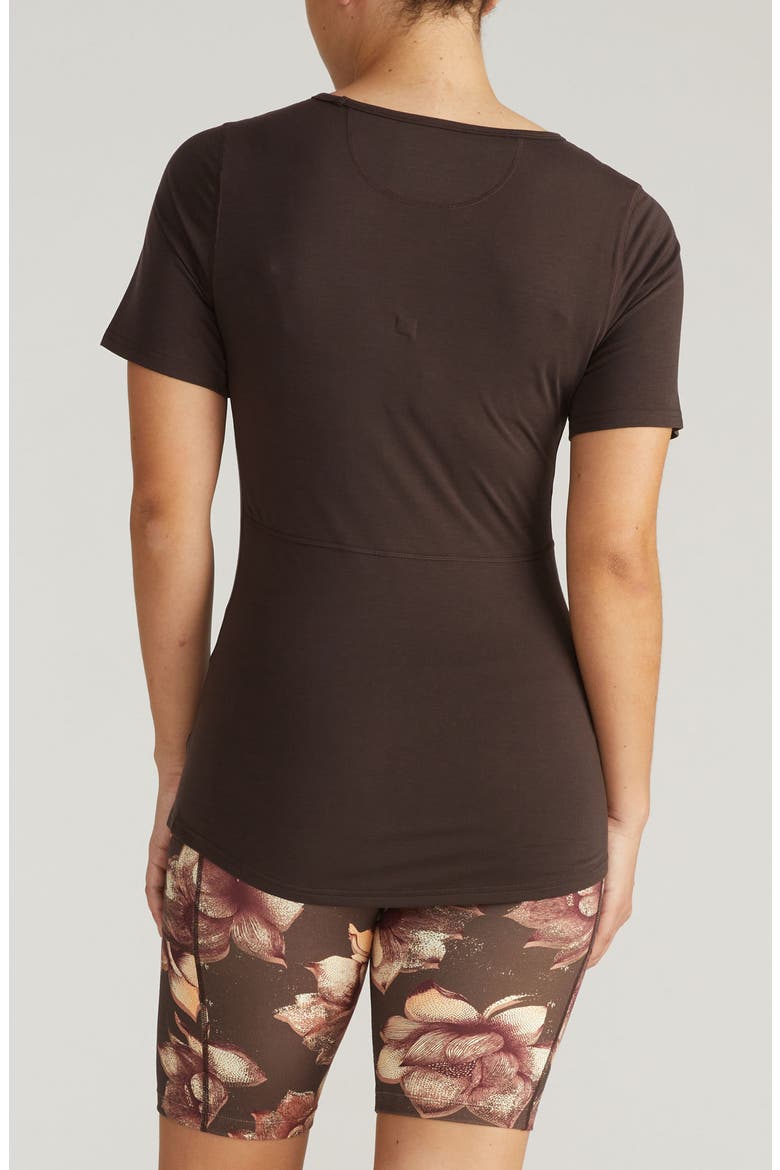 Mia Movement Short Sleeve T-Shirt, Alternate, color, DARKEST BROWN