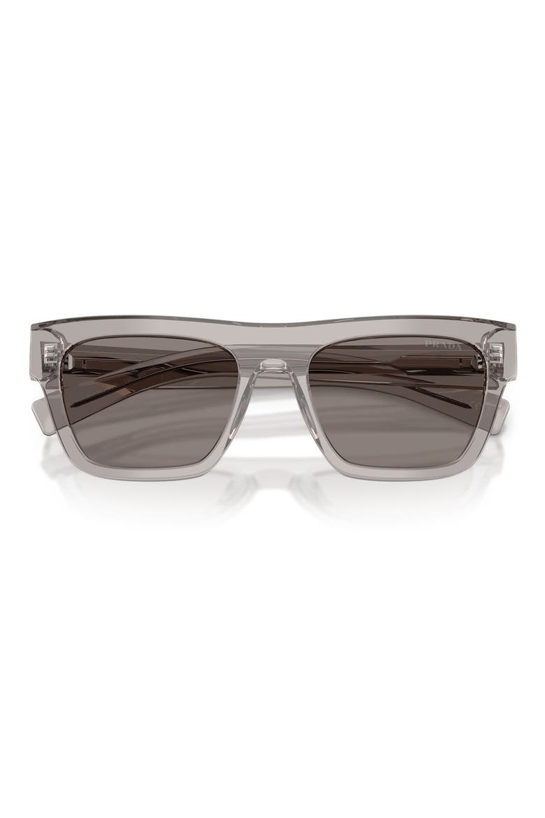 54mm Rectangular Sunglasses, Alternate, color, GREY TRANSPARENT / DARK GREY