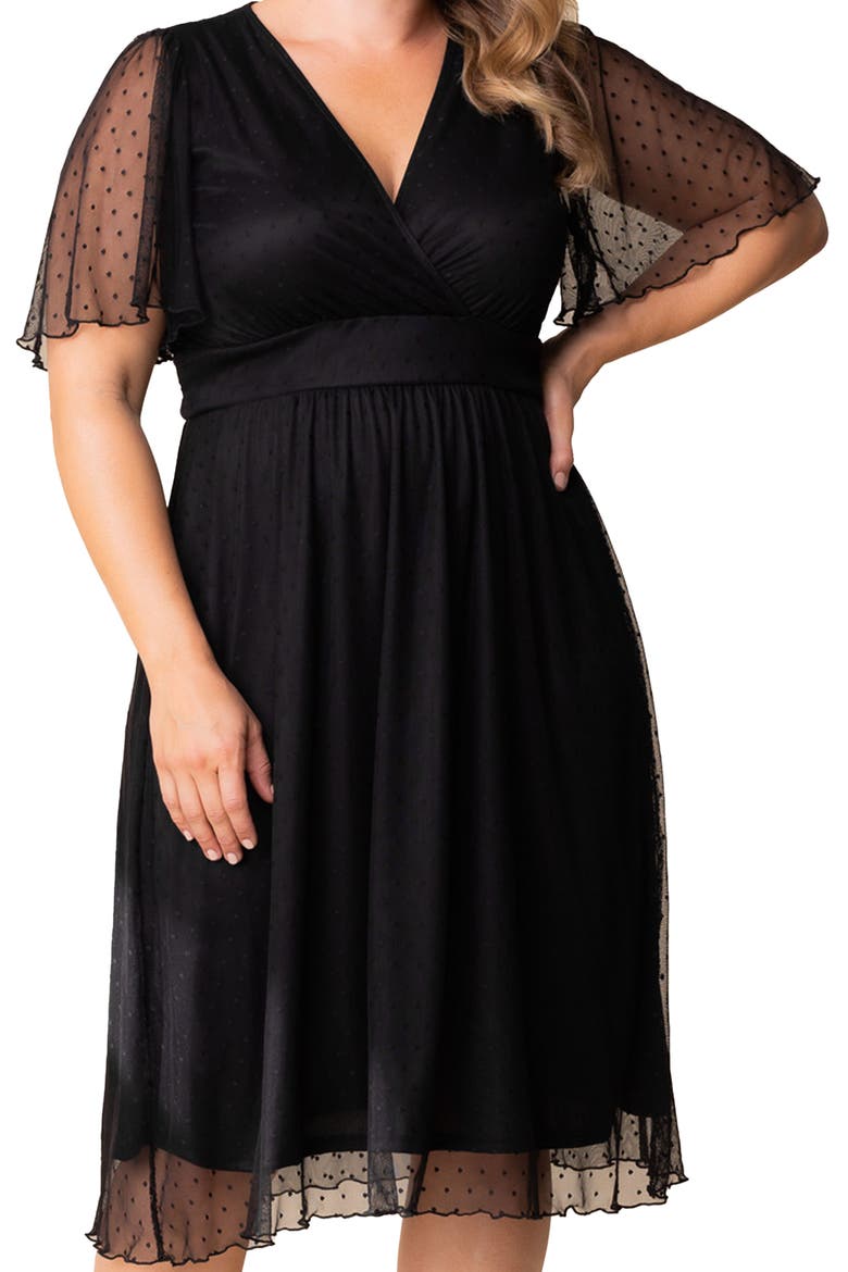 Margot Mesh Cocktail Dress, Alternate, color, ONYX