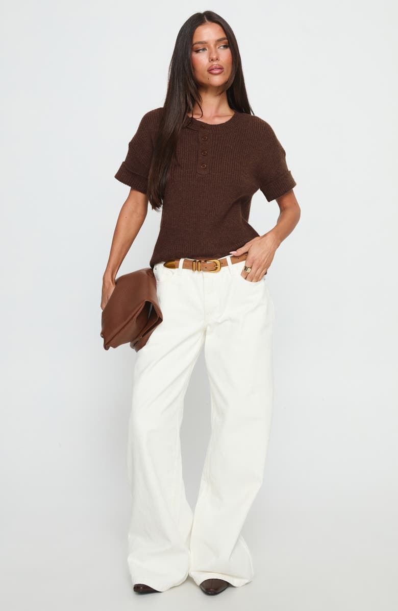 Princess Polly Ramos Low Rise Wide Leg Jeans, Alternate, color, White