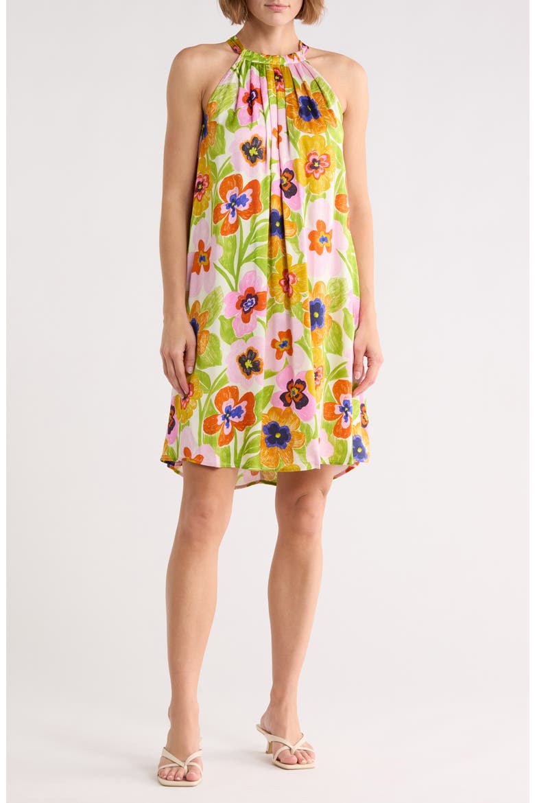 Alisier Print A-Line Dress, Main, color, SPICY GARDEN CREME