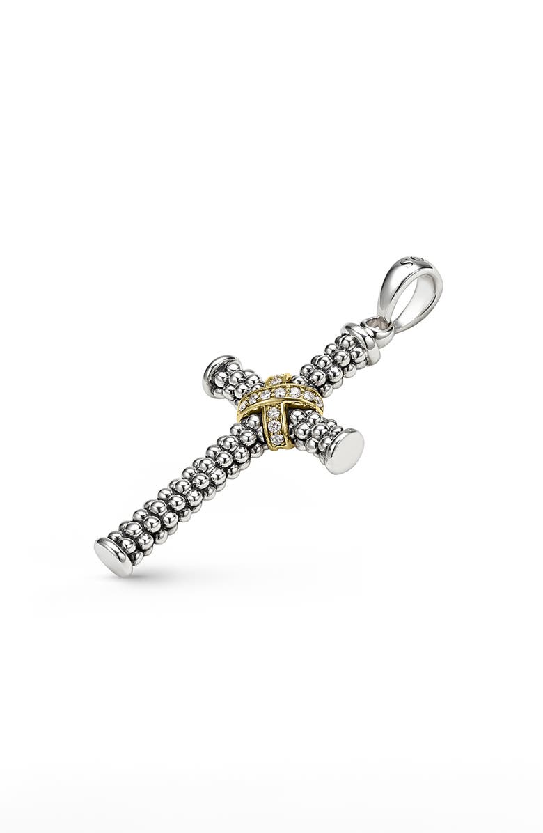LAGOS Anthem Diamond Cross Pendant, Alternate, color, Silver