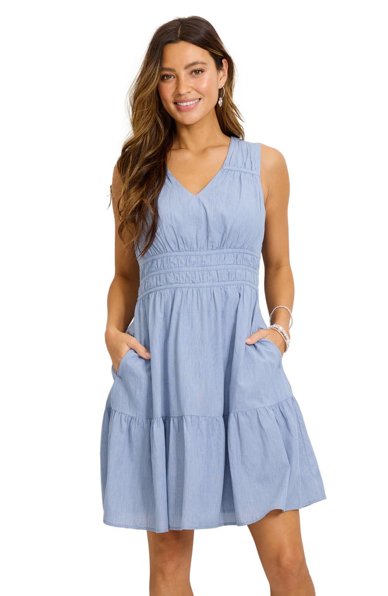 Tommy Bahama Voyage Cotton Voile Dress, Alternate, color, Port Side Blue