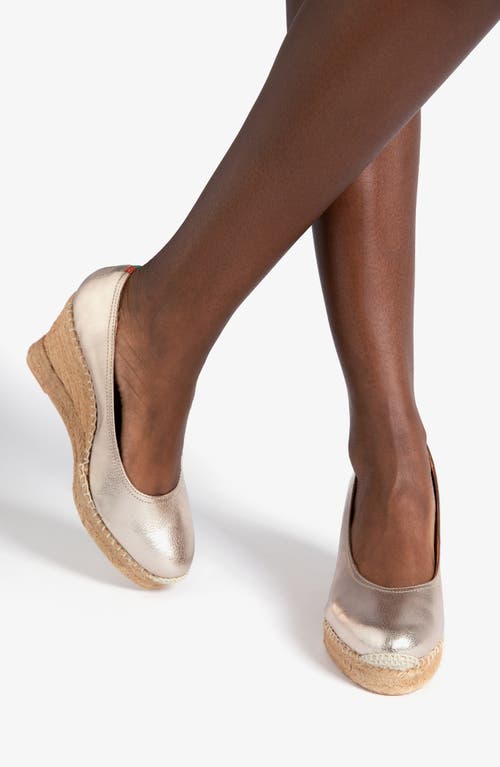 Penelope Chilvers Scoop Espadrille Platform Wedge Pump In Champagne