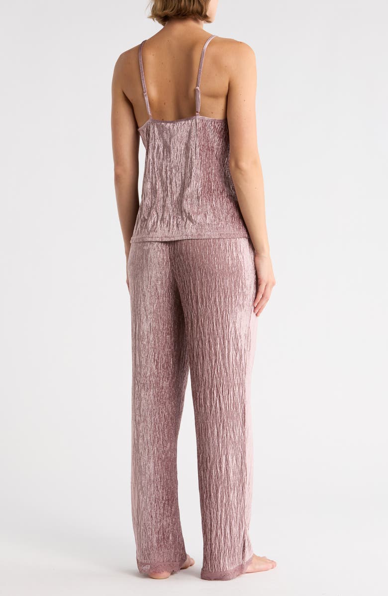 Danskin Crinkle Velour Pajamas, Alternate, color, Mocha Salt