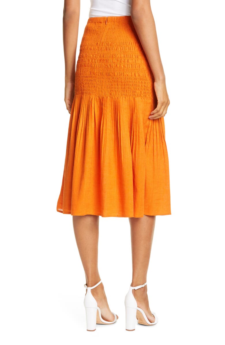 NICHOLAS Smocked Midi Skirt, Alternate, color, 