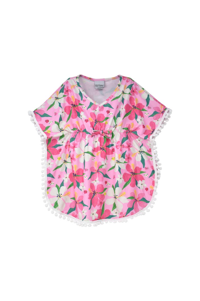 Triple Brushed Girls UPF 50+ Kaia Beach Swim Cover-Up, Main, color, Hibiscus Dream
