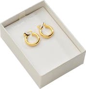 Sterling Forever Rhodium Plated Chunky Tube Hoop Earrings